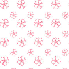 seamless pattern with pink flowers