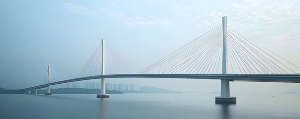 Fototapeta premium Seri Wawasan Bridge in Malaysia, cable-stayed design