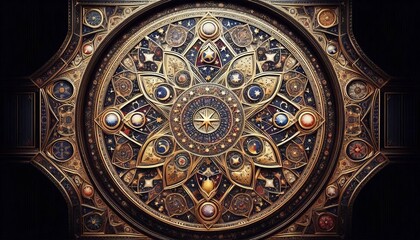 Fototapeta premium Features star patterns and celestial designs