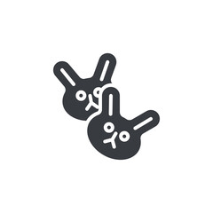 Bunny shape cookies vector icon
