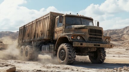 Obraz premium Powerful Heavy Duty Truck in Desert Terrain