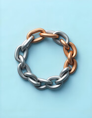 Fototapeta premium metal chain isolated on white