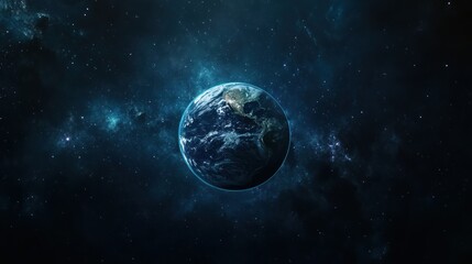 Blue Marble, Our planet earth in the vast expanse of cosmos scenery