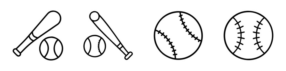 baseball icon, baseball line art - simple line art of baseball, perfect for baseball logos and icons