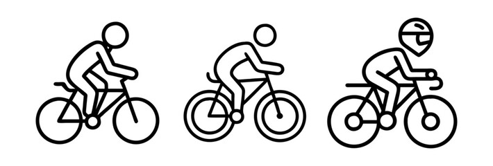 cycling icon, cycling line art - simple line art of cycling, perfect for cycling logos and icons