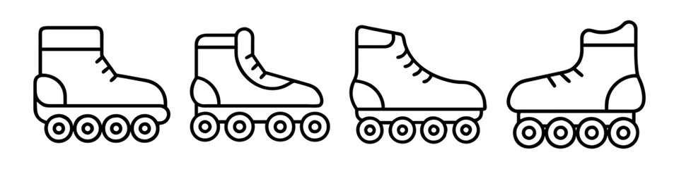 roller skates icon, roller skates line art - simple line art of roller skates, perfect for roller skates logos and icons