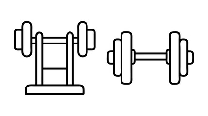 weightlifting barbell icon, weightlifting barbell line art - simple line art of weightlifting barbell, perfect for weightlifting barbell logos and icons