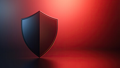 sleek black shield on red gradient background
