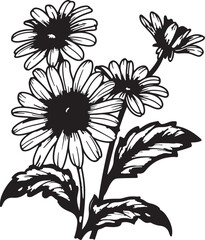 April month flowers silhouette design vector