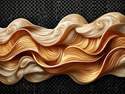 Golden waves flowing on dark grid