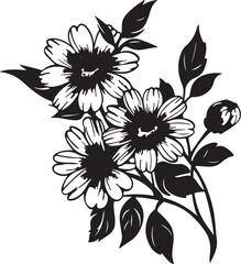 April month flowers silhouette design vector