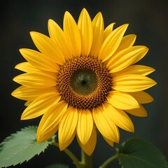 Fototapeta premium sunflower on a yellow background