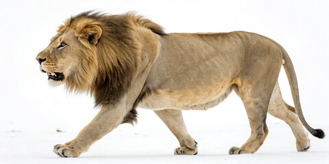 Obraz premium Majestic Lion Walking Savuti Chobe Botswana Africa Wildlife Photography