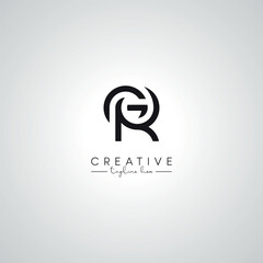 GR RG Letter Modern Unique Logo Design. Initial Based Monogram Template.