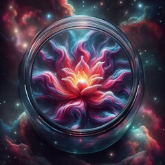 Galactic Bloom Vibrant petallike nebulae unfurl from the jar's c