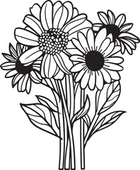 April month flowers silhouette design vector