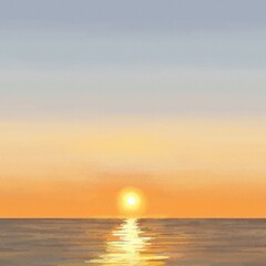 Horizon sunset background, minimal pastel design