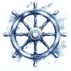 Illustration painted in realistic boho style conveys sense of nautical adventure