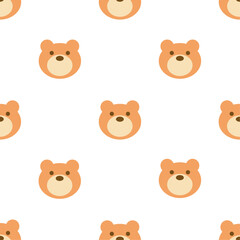Cute Bear Vector Seamless Pattern Digital Paper – Adorable Cartoon Teddy Bears Background, Kids Nursery Animal Print, Hand-Drawn Forest Wildlife Design for Scrapbooking, Fabric, Wallpaper, and Crafts