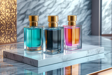 Showcase design that highlights the modern and sleek look of Luxury perfume.