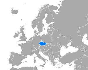 Karte von Tschechien in Europa © Robert Biedermann