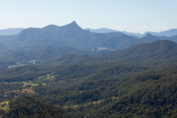 View from Mount-Jerusalem-Nationalpark.  view to Mount Warning, Wollumbin, Mebbin, Border Ranges, Mount Jerusalem National Park, Nightcap, Doon Doon, Uki, Tweed Valley, Byron