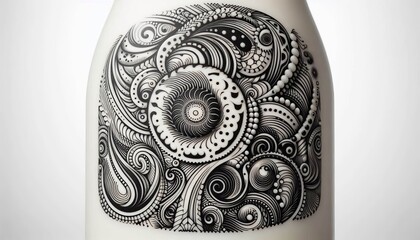 Close Up of Milk Jug Surface Design Detailed shot of the milk ju