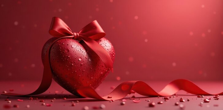 Luxury gift, hearts & red ribbon Perfect Valentine's , valentines day, occasion