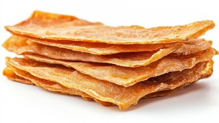 Delicious and Healthy Dog Treats Discover a Stack of Dehydrated Chicken Jerky, Perfect for Training and Rewarding Your Furry Friend These Grain-Free, All-Natural Snacks are a Nutritious Choice for