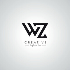Obraz premium WZ ZW Letter Modern Unique Logo Design. Initial Based Monogram Symbol.