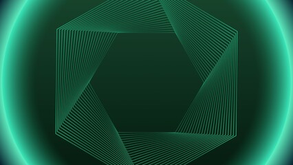 Geometric abstract green lines hexagon gradient desktop wallpaper