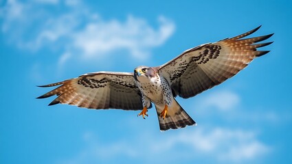 Soaring Falcon with Outstretched Wings
