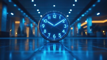 A digital clock ticking down to zero against a futuristic blue background.