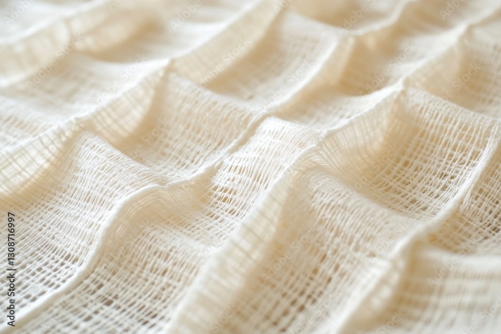 Poster soft textured fabric draping gently under natural light in a serene indoor setting