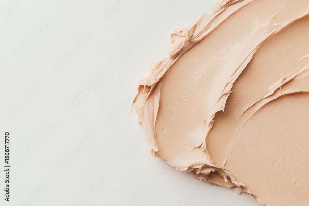 Poster Creamy beige cosmetic application on a smooth surface in a well-lit space showcasing texture and color nuances