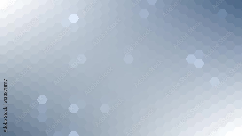Poster hexagon mosaic dynamic grey blue abstract background animation, futuristic technology backdrop