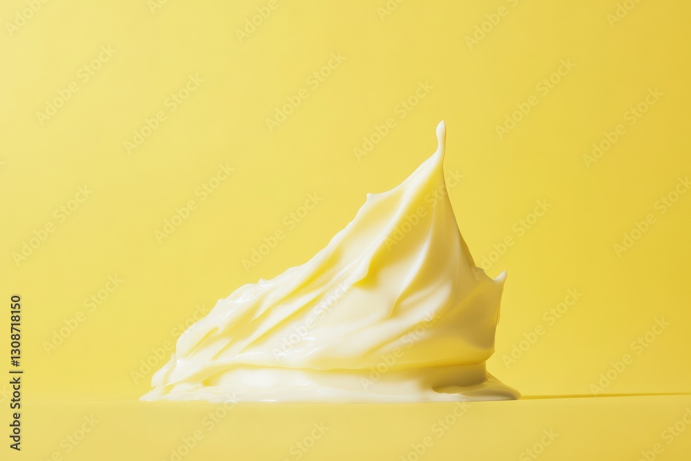 Poster creamy swirl of butter against a bright yellow backdrop captures the essence of culinary delights in