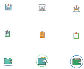 set of flat icons for web