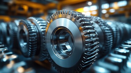 A gigantic gear system, its polished teeth interlocking in perfect synchronization.