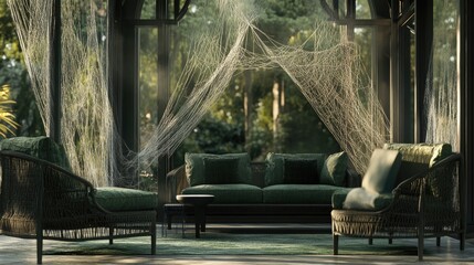 A clean outdoor patio area with no visible spider webs.