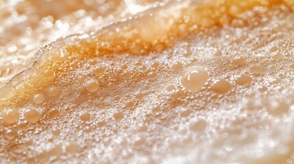 Fototapeta premium Close-up amber liquid foam texture background