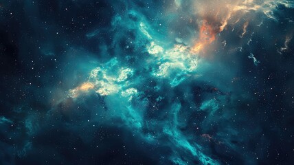 Fototapeta premium Abstract of wonderful colorful wave in nebula style design connect and flow express energy dynamic represent connection of star in universe or plasma scatter on space with mysterious scene. AIG53.