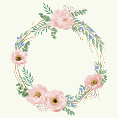Watercolor Flower Wreath 1