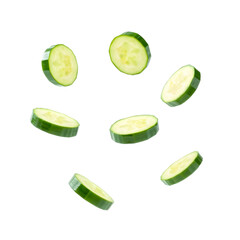 fresh and crisp cucumber slices with vibrant green color, ideal for food photography, organic vegetable branding and healthy lifestyle promotions, perfect for diet conscious consumers	