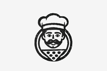 Detailed chef logo template. Design element for logo, poster, card, banner, emblem, t shirt. Vector illustration