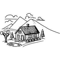 rustic house with mountain view