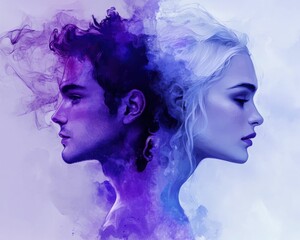 Alter Ego: Male and Female Profiles in Young White and Blue Photography