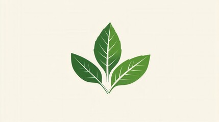 Clean and modern basil leaf logo design featuring geometric lines and fresh green tones for herbal branding applications