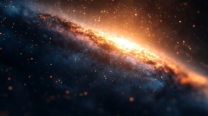 Obraz premium A stunning cosmic scene depicts a galaxy with vibrant colors and glowing edges, showcasing the beauty of the universe.