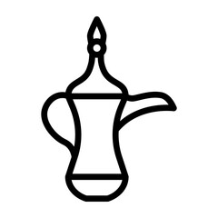 Arabic Pot Vector Line Icon Design